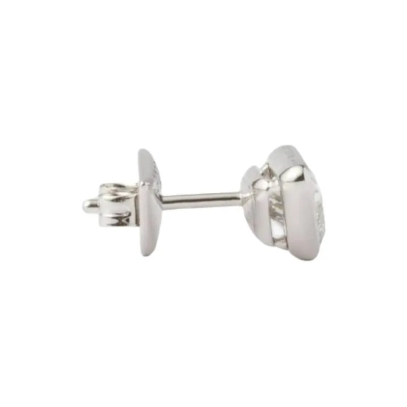 PRADA Synthetic Diamond 18K Gold Stud Earrings Unisex Silver-2