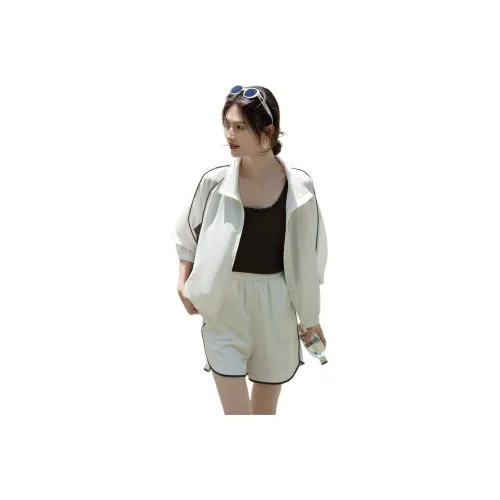 XWI Casual Suit Women's White With Dark Green Accents