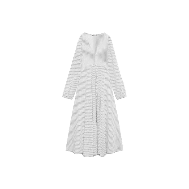 ZARA Long-Sleeved Dresses Women's White-0