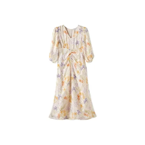 Pumpkin Valley Short Sleeved Dresses Women's Morning And Evening Gentle Kite Beige