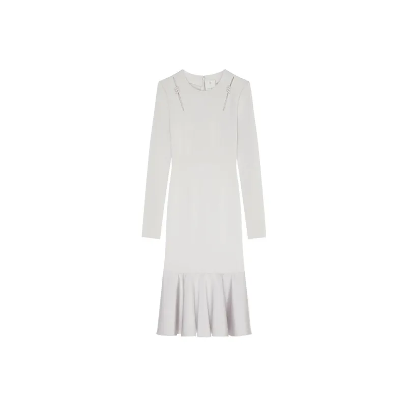 GIVENCHY FW23 Long-Sleeved Dresses Women's Pearl Gray-0