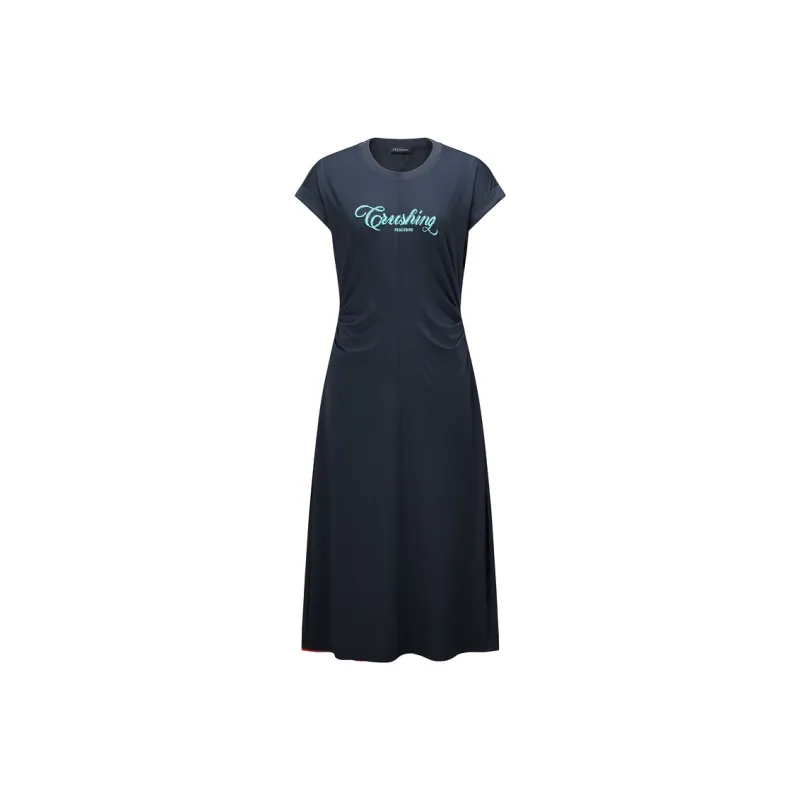 PEACEBIRD Short Sleeved Dress Women's Salute Blue-0