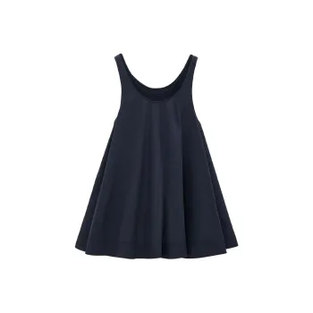 LOEWE Trapeze Cotton And Silk Dress Midnight Blue