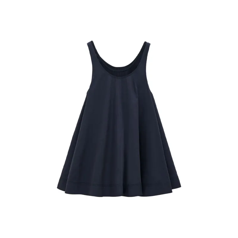 LOEWE Trapeze Cotton And Silk Dress Midnight Blue-0