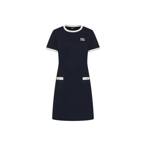 Biyin Leufen Stretch Wrinkle Resistant Collection Short Sleeved Dress Women's 25 Navy Blue
