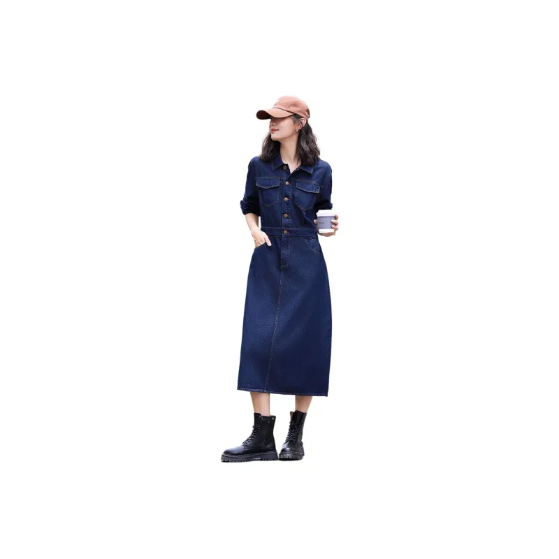 Demana Short Sleeved Dresses Women's Denim Blue-0
