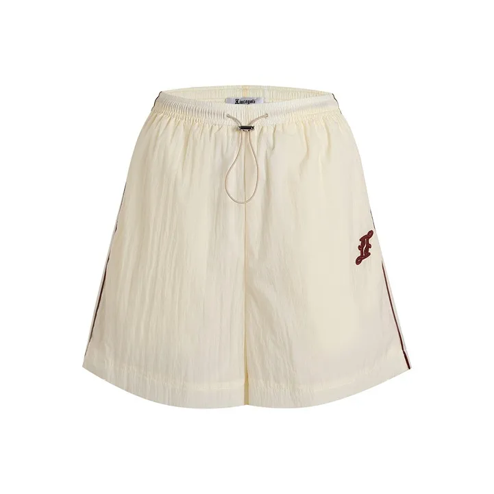 LIUREGALI Casual Shorts Women's Ecru-0