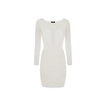 Elisabetta Franchi Long-Sleeved Dresses Women's White
