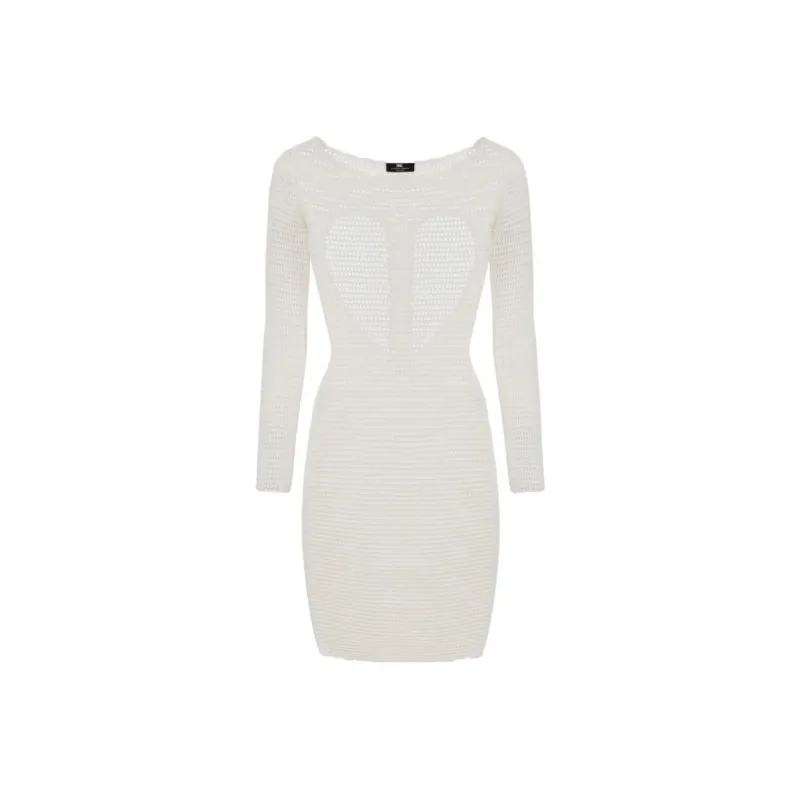 Elisabetta Franchi Long-Sleeved Dresses Women's White-0