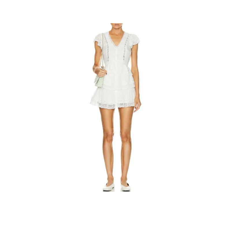 LOVESHACKFANCY Short-Sleeved Dresses Women's White-0