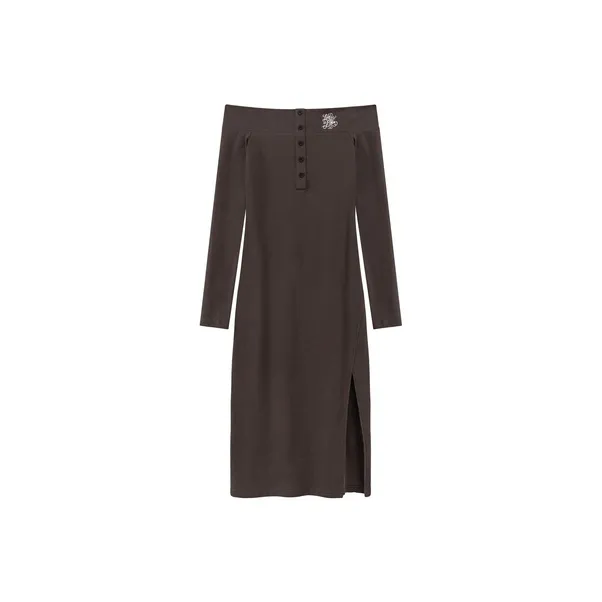 CHUU Long Sleeved Dress Women's Carbon Gray-0