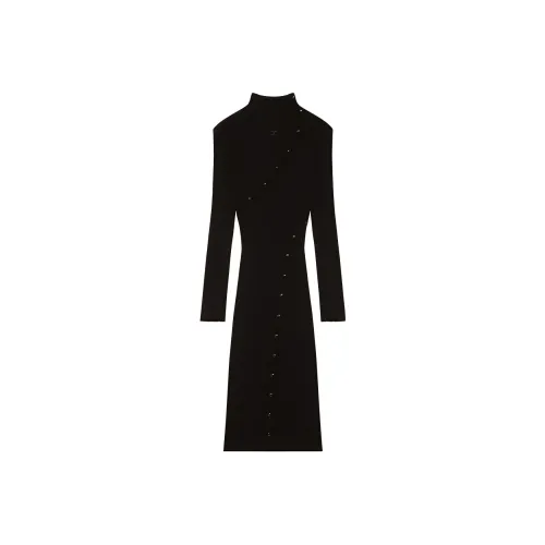 COURREGES Multistyling Rib Knit Long Dress 'Black'