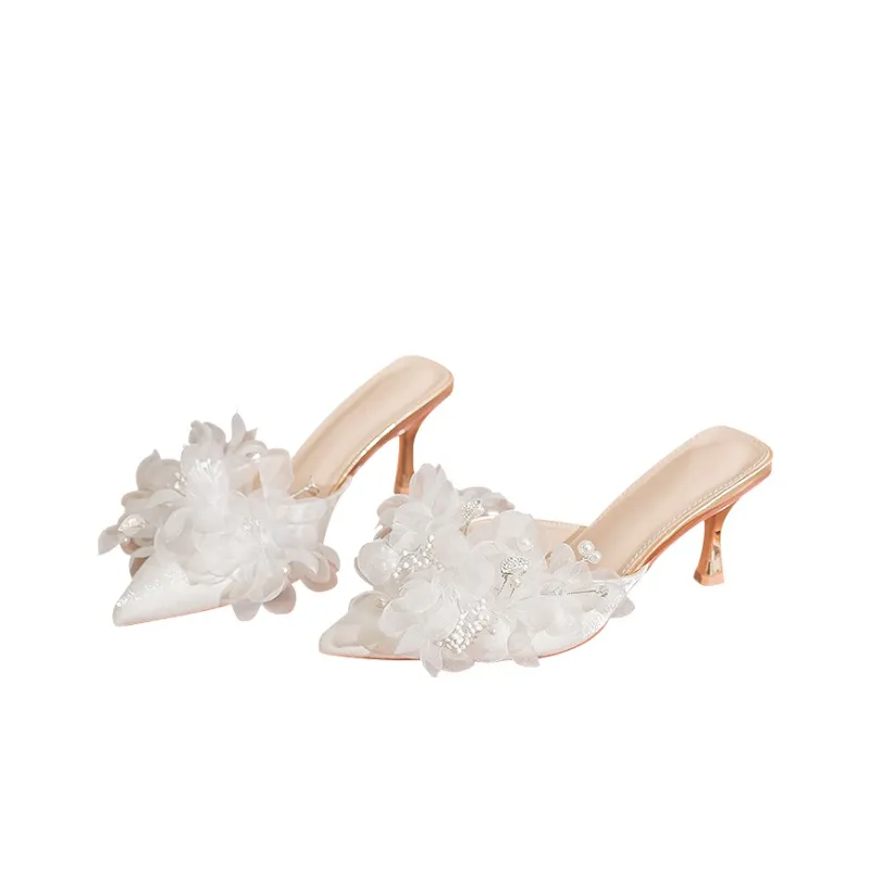 MCKP Abrasion Resistant Closed Toe Slippers Women's White-1