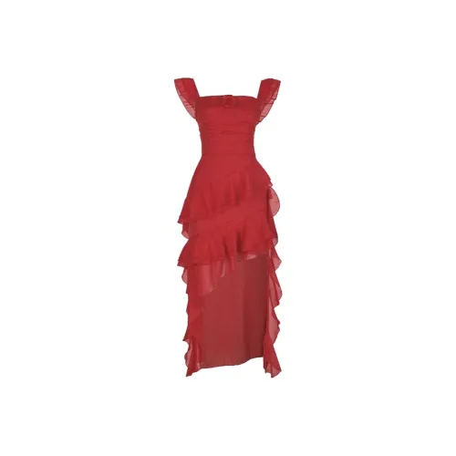 MA JOURNEE Short Sleeved Dress Women's Red