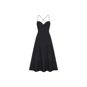 Khy SS24 DROP 007 Poplin Low Back Midi Dress Slip Dresses Women's Black