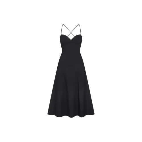 Khy SS24 DROP 007 Poplin Low Back Midi Dress Slip Dresses Women's Black