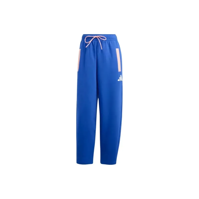 Adidas Gym+ Knitted Sports Pants Women's Semi-Awake Blue-0