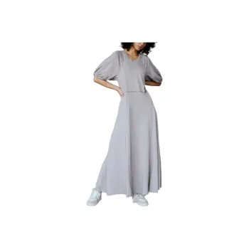 FREE PEOPLE Brentwood Maxi Short-Sleeved Dresses Women's Grey/Gray