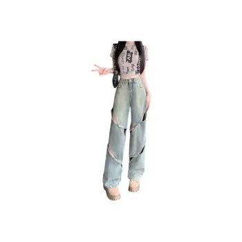 Flowers In Water Jeans Women's Vintage Blue