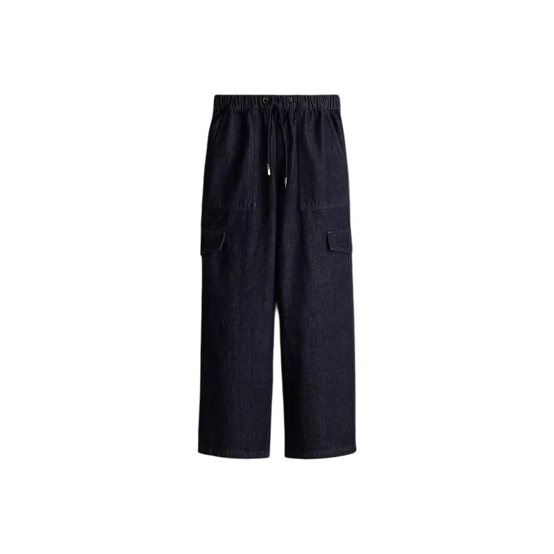H&M Cargo Pants Women's Dark Denim Blue-0