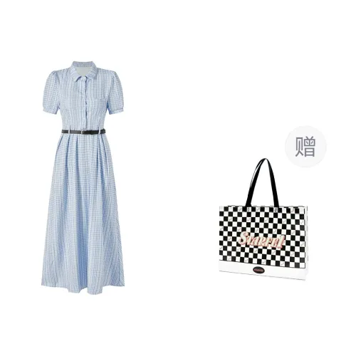 STARFEI Short Sleeved Dress Women's Blue