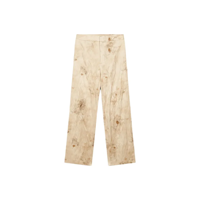 Massimo Dutti Casual Pants Women's Beige Yellow-0