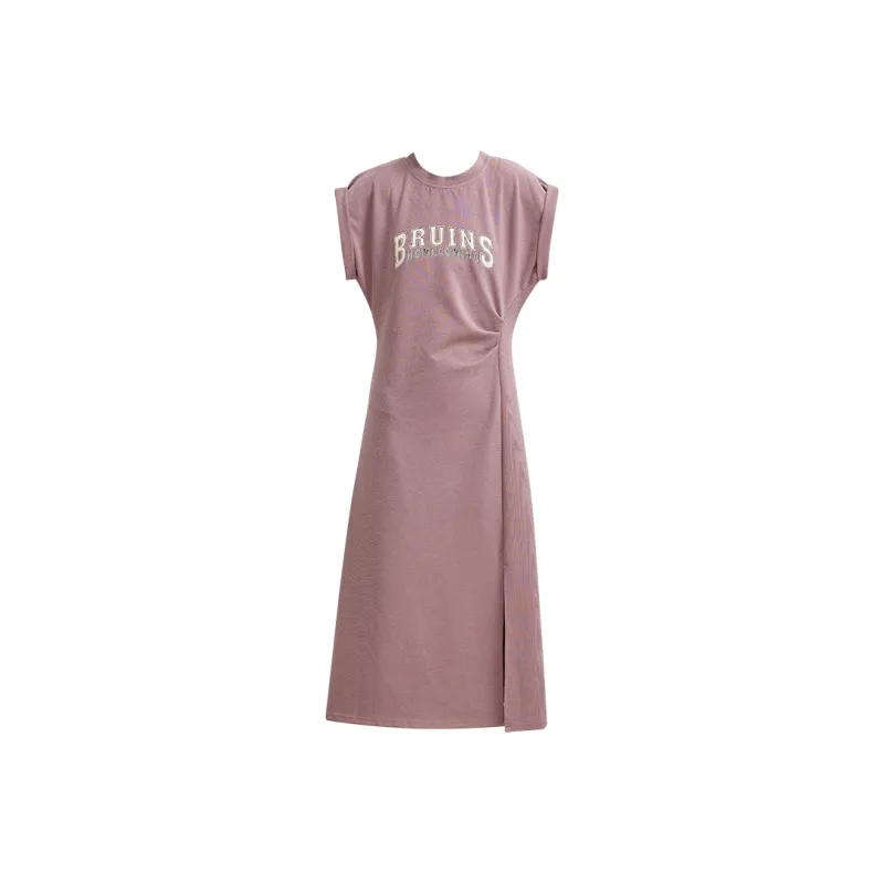 Emodues Short Sleeved Dresses Women's Purple-0