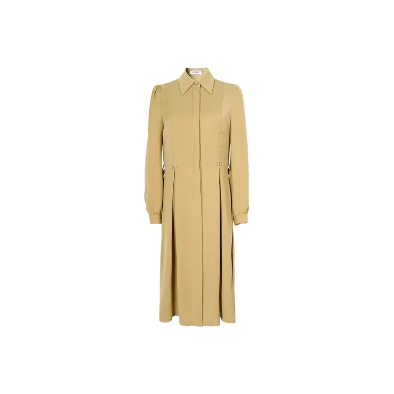MISSSHINE Long Sleeved Dresses Women's Khaki-0