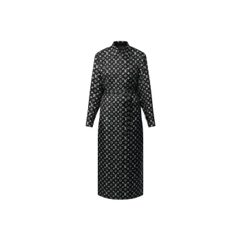 LOUIS VUITTON Monogram Silk Shirt Dress