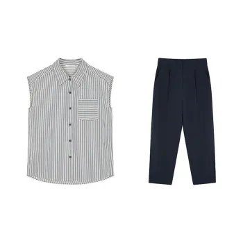 Mo Han Yi Mei Casual Suit Women's Navy Blue