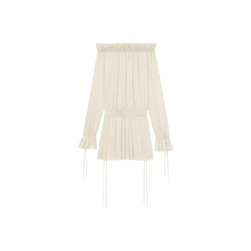 SAINT LAURENT Long Sleeved Dress Women's White