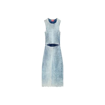 DIESEL M Taryn Cut Out Ribbed Knit Sleeveless Midi Dress
