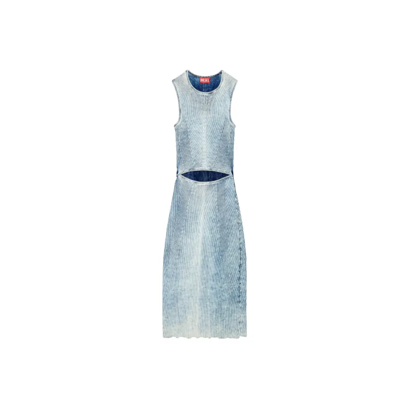 DIESEL M Taryn Cut Out Ribbed Knit Sleeveless Midi Dress-0