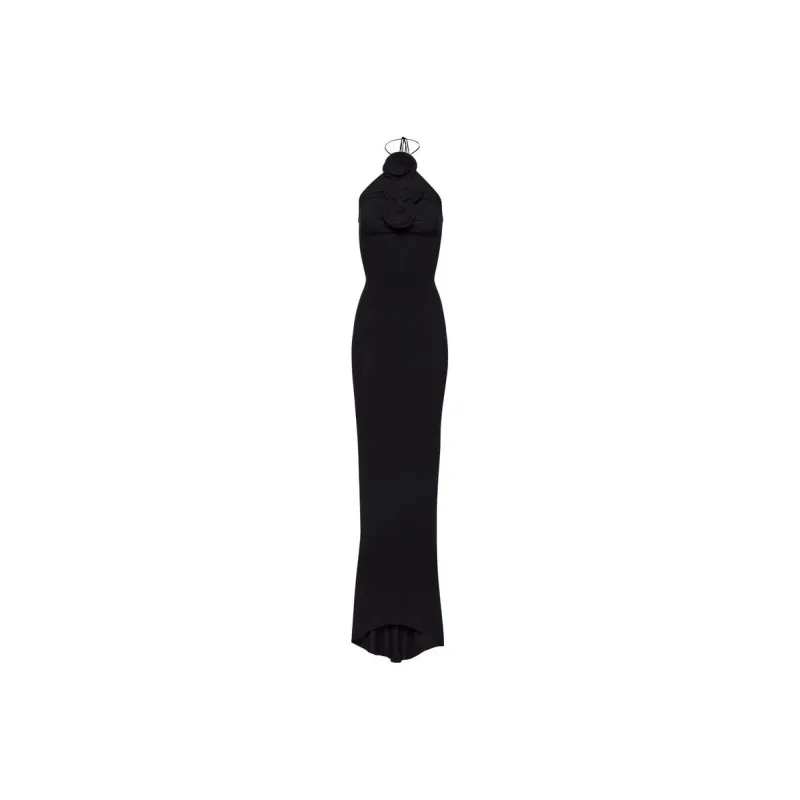 Magda Butrym Floral Appliqué Halterneck Sleeveless Maxi Dress-0