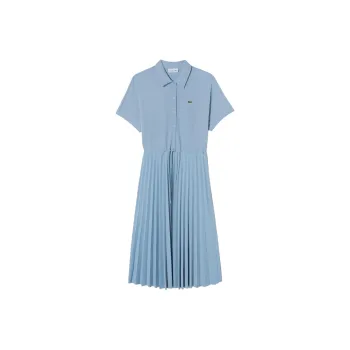 LACOSTE Short Sleeved Dress Women's Light Blue