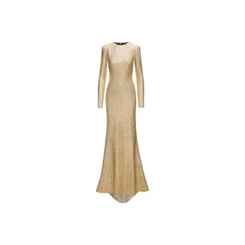OSCAR DE LA RENTA Lamé Column Gown