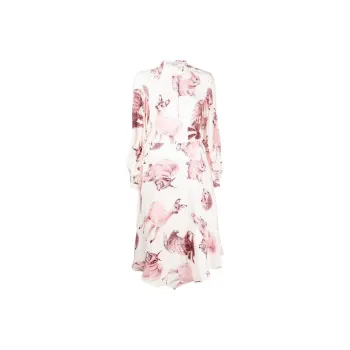 Stella McCartney Fauna print Asymmetric Silk Dress
