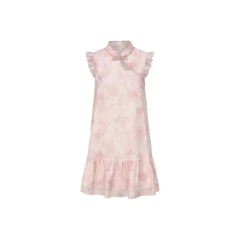 CHIWAWAMEME Sleeveless Dress Women's Apricot Pink Blush