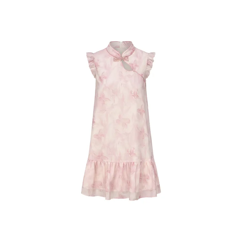 CHIWAWAMEME Sleeveless Dress Women's Apricot Pink Blush-0
