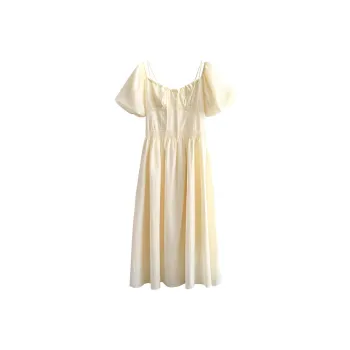 ETSE Short Sleeved Dresses Women's Apricot