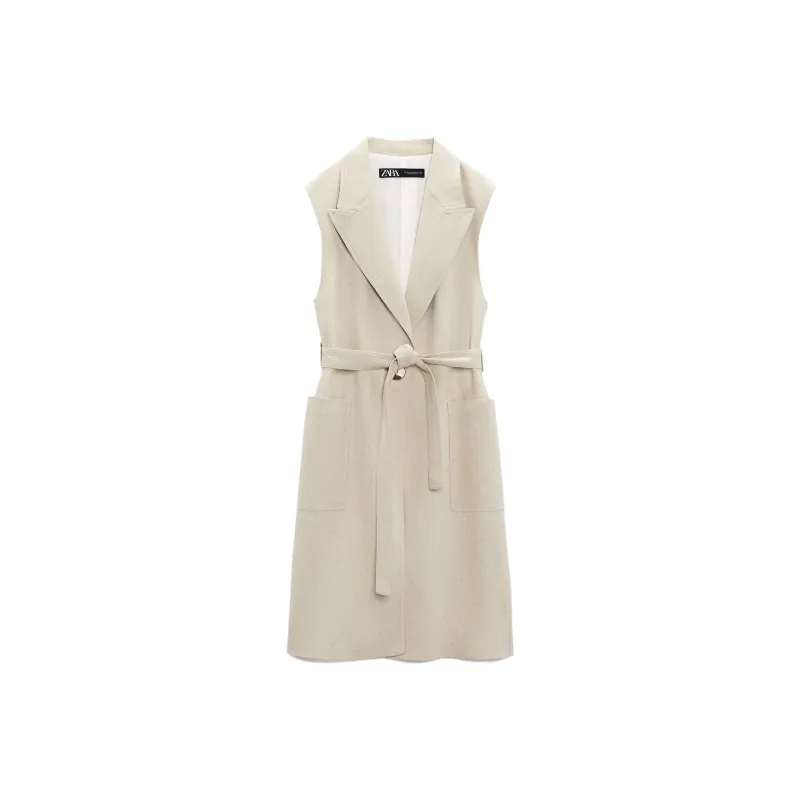 ZARA Sleeveless Dresses Women's Yellow-0