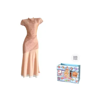 TWOPLUMGIRLS Short Sleeved Dress Women's Orange Pink