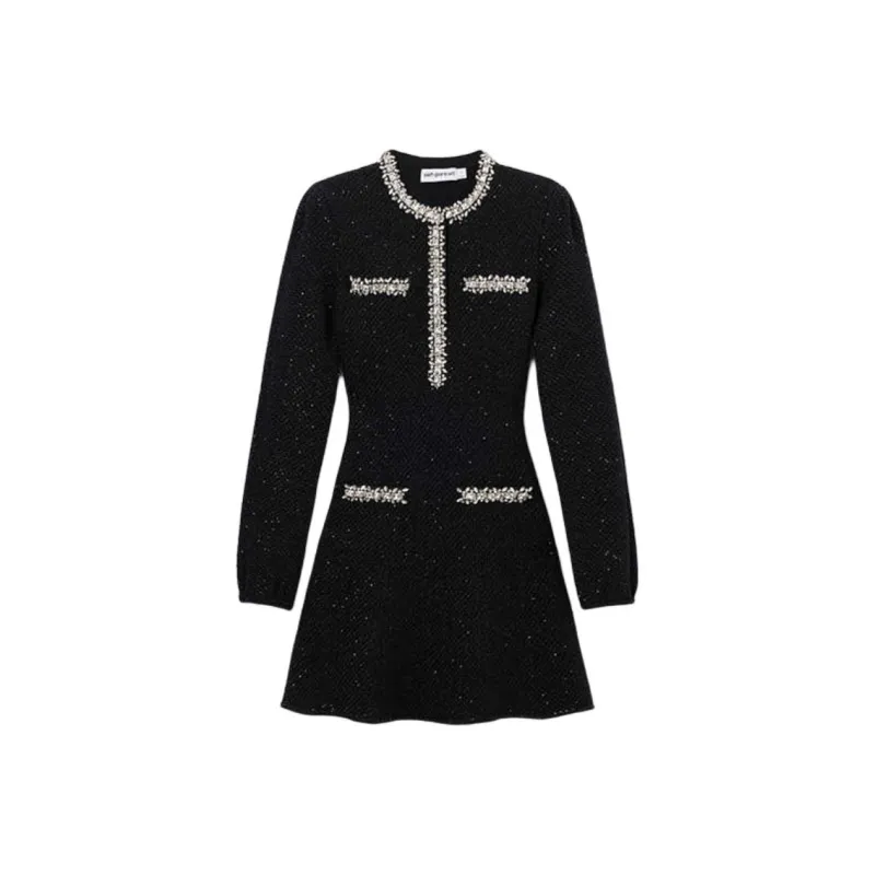 Self portrait Sequin Knit Mini Dress-0