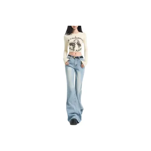 ADOONGA Jeans Women's Light Blue