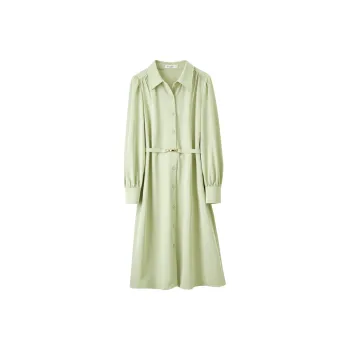 SENTUBILA Long Sleeved Dresses Women's Light Green