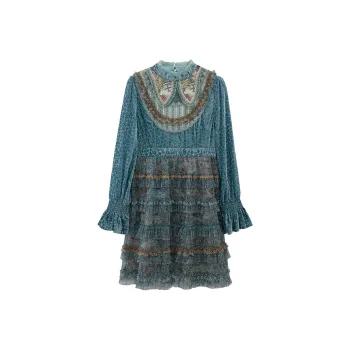 LULUALWAYS Long-Sleeved Dresses Women's Green