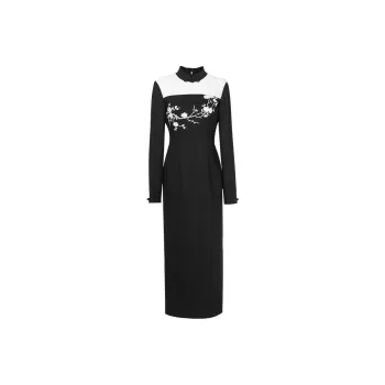 Duffy Fashion Long Sleeved Dresses Women's Black