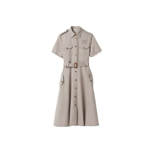 MIU MIU SS24 Short Sleeved Dresses Women's Gray