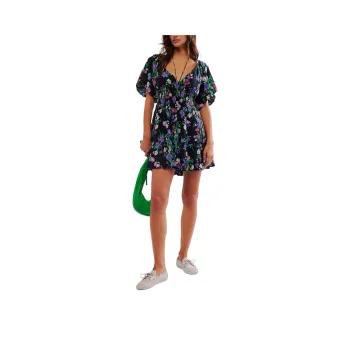 FREE PEOPLE Perfect Day Printed Dress Short-Sleeved Dresses Women's Midnight Garden Combo