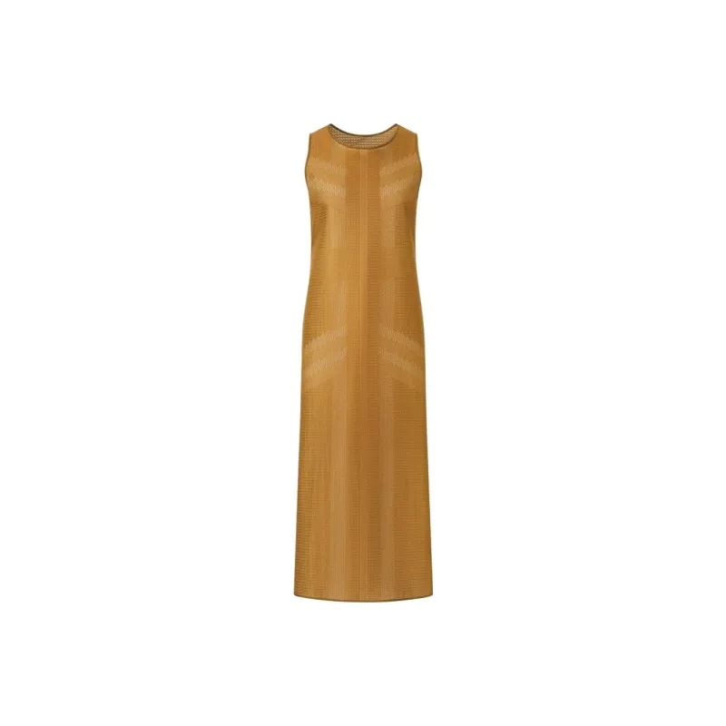 Mame Kurogouchi X UNIQLO X Mame Kurogouchi Sleeveless Dresses Women's Coffee-0